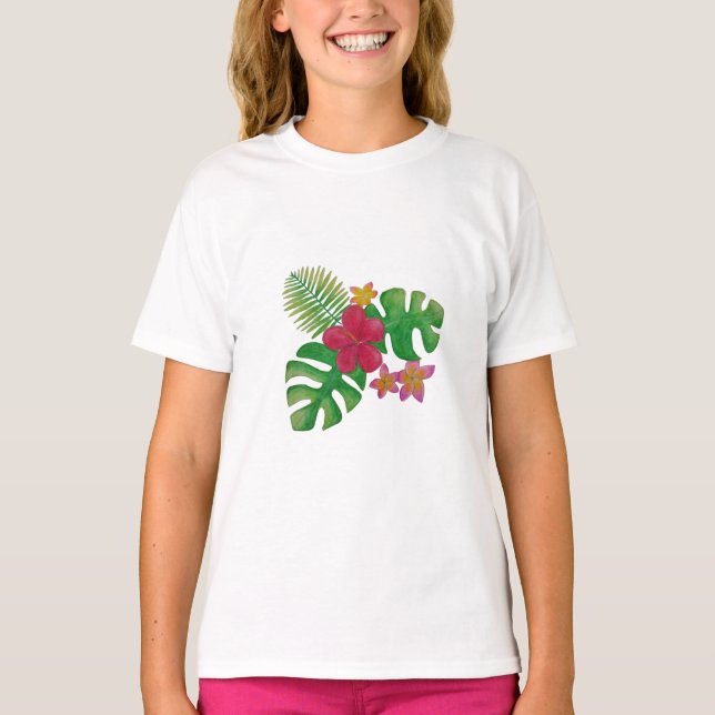Tropical flower T-Shirt (Front)