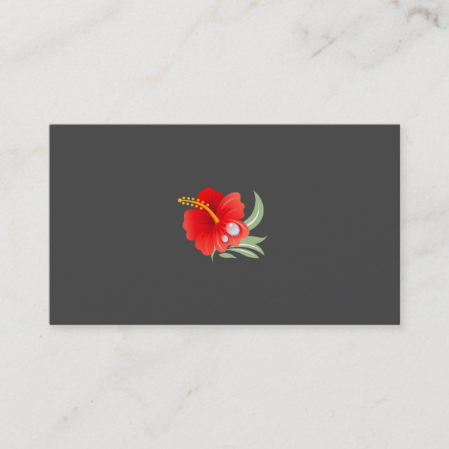 Tropical Flower (Tarnished Silver Grey) Business Card (Front)