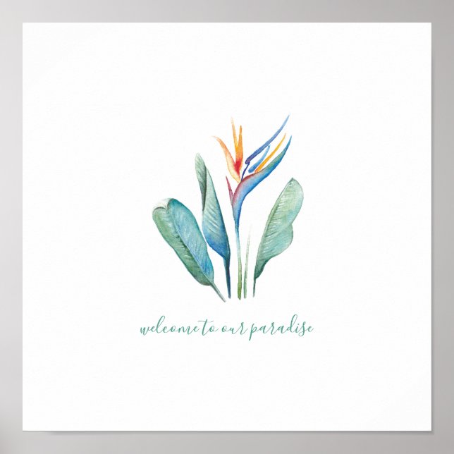 Tropical Flower Watercolor Poster (Front)