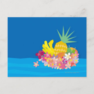 Tropical Flower Waves Postcard