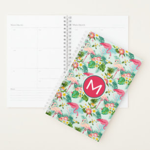 Tropical Flowers And Birds Add Your Initial Planner