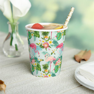 Tropical Flowers And Birds Paper Cups