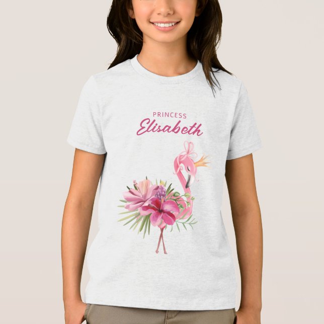 Tropical Flowers And Ferns Tri-Blend Shirt (Front)