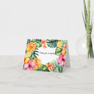 Tropical Flowers and Fruit Thank You Card
