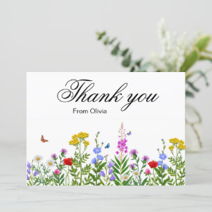 Tropical Flowers and Greenery Summer Baby Shower Thank You Card