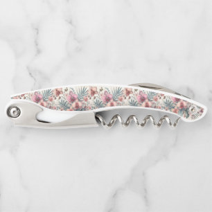 Tropical flowers and leaves watercolor  corkscrew