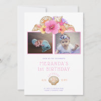 Tropical Flowers and Shells First Birthday