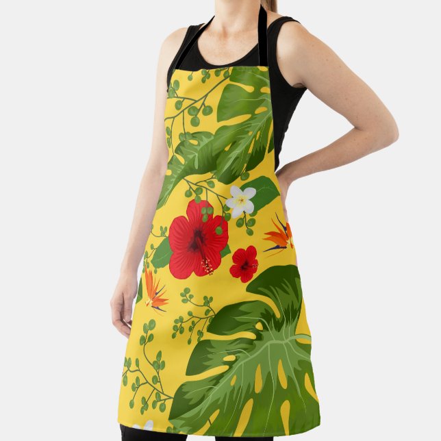 Tropical Flowers Background 10 Apron (Insitu)