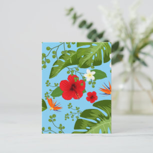 Tropical Flowers Background 12 Holiday Postcard