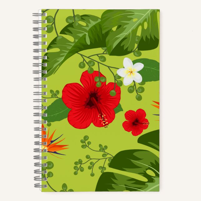 Tropical Flowers Background 6 Notebook (Front)