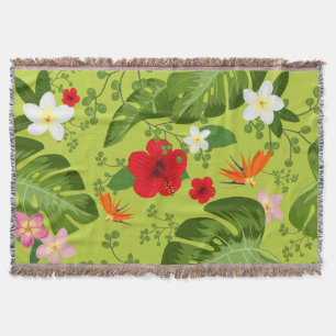 Tropical Flowers Background 6 Throw Blanket