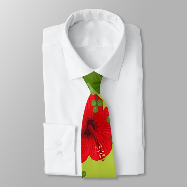 Tropical Flowers Background 6 Tie (Tied)