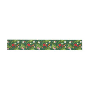 Tropical Flowers Background 7 Wrap Around Label