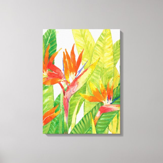 Tropical Flowers | Bird of Paradise Canvas Print (Front)