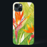 Tropical Flowers | Bird of Paradise iPhone 13 Case<br><div class="desc">Watercolor Tropical Flowers 2 Artist: Tim OToole</div>