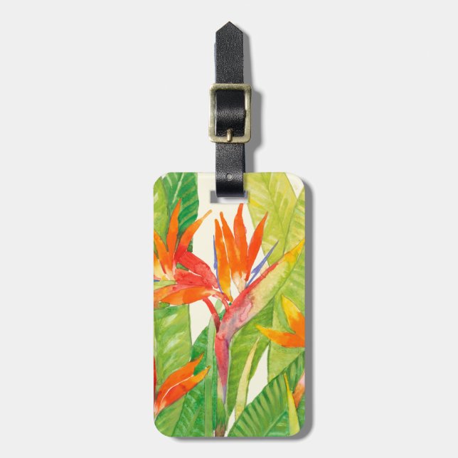 Tropical Flowers | Bird of Paradise Luggage Tag (Front Vertical)
