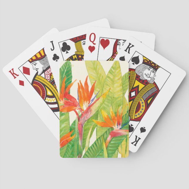 Tropical Flowers | Bird of Paradise Playing Cards (Back)