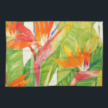 Tropical Flowers | Bird of Paradise Tea Towel<br><div class="desc">Watercolor Tropical Flowers 2 Artist: Tim OToole</div>
