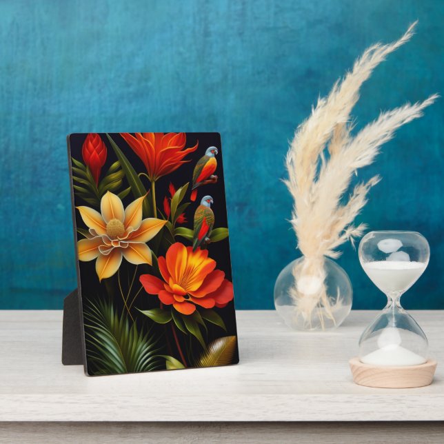 Tropical Flowers & Birds | Modern Haeckel   Plaque (Side)