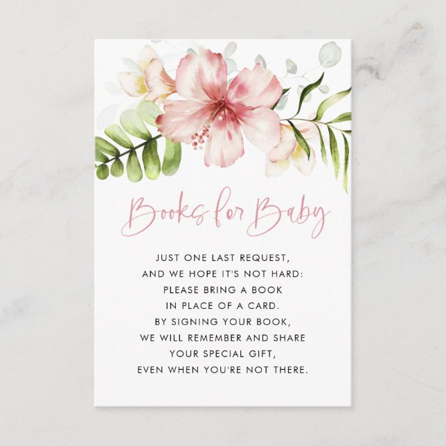 Tropical Flowers Books for Baby Card, Book Request Enclosure Card (Front)