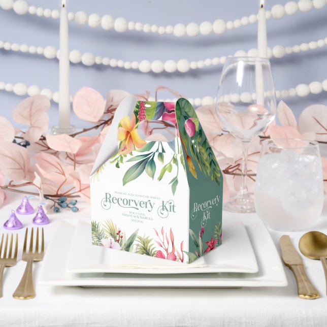 Tropical Flowers Border Wedding Recovery Kit  Favour Box (Wedding)