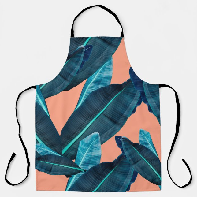 Tropical flowers, botanical seamless background. apron (Front)
