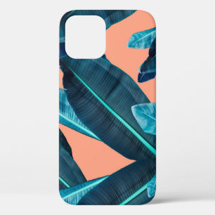Tropical flowers, botanical seamless background. iPhone 12 case