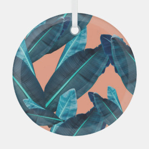 Tropical flowers, botanical seamless background. glass tree decoration