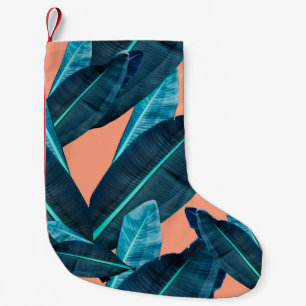 Tropical flowers, botanical seamless background. small christmas stocking