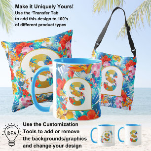 Tropical Flowers Bridal Party Gifts Bridesmaid Mum Crossbody Bag