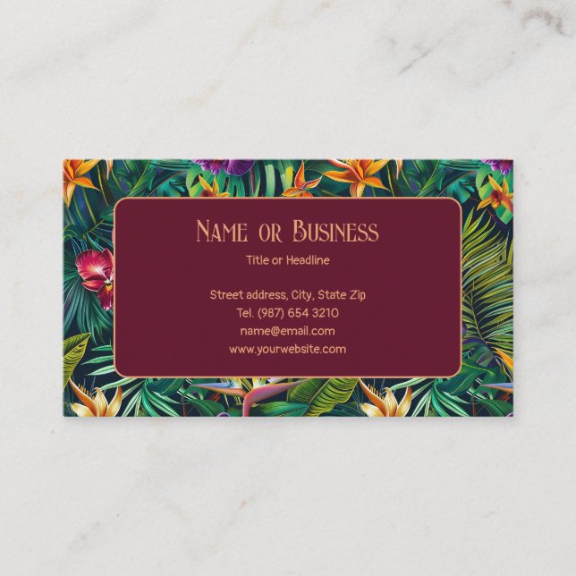 Tropical Flowers Business Card (Front)