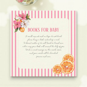 Tropical Flowers Citrus Baby Book Request Card