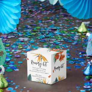 Tropical Flowers Classy Wedding Recovery Kit Favour Box