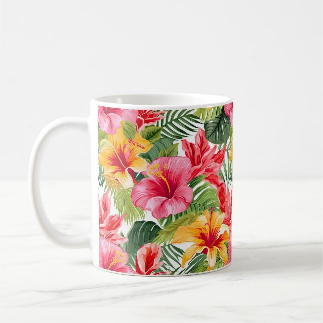 Tropical Flowers Coffee Mug (Left)