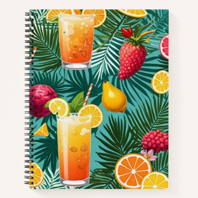  Tropical flowers, colourful fruits Spiral noteboo Notebook (Front)