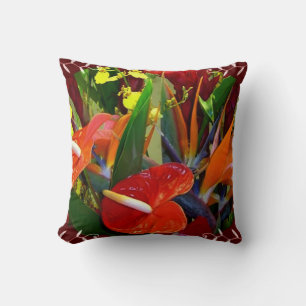 Tropical flowers cushion