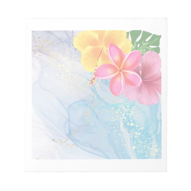 Tropical flowers design on a notepad.  notepad (Front)