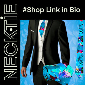 Tropical Flowers Floral Tie