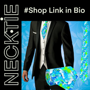 Tropical Flowers Floral  Tie