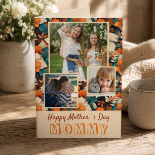Tropical Flowers Happy Mother`s Day 3 Photo Card