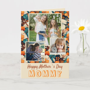 Tropical Flowers Happy Mother`s Day 3 Photo Card