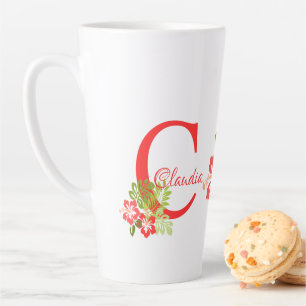 Tropical Flowers Hibiscus Latte Mug