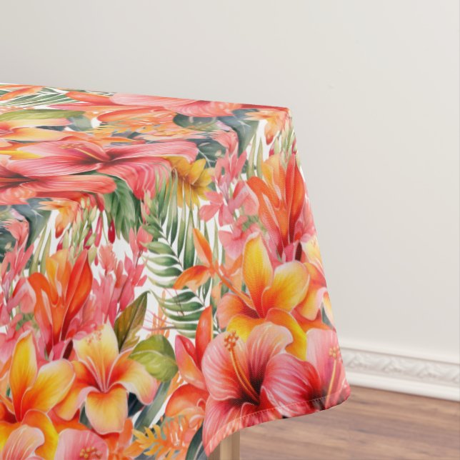 Tropical Flowers Hibiscus Tablecloth (In Situ)