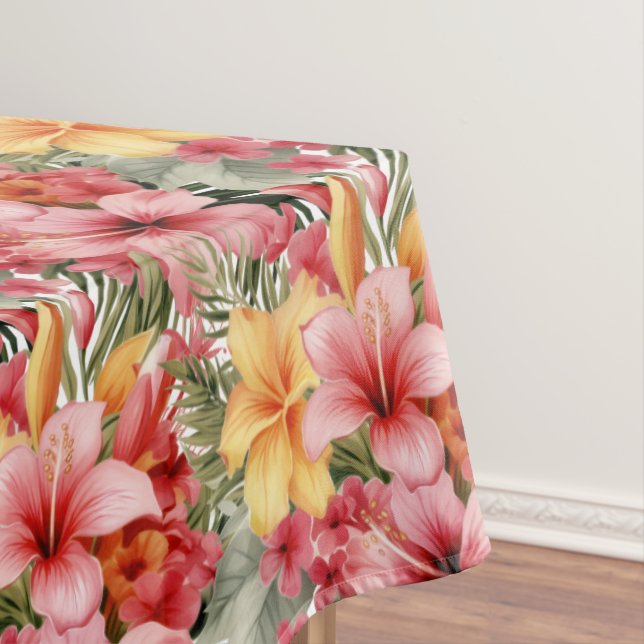 Tropical Flowers Hibiscus Tablecloth (In Situ)