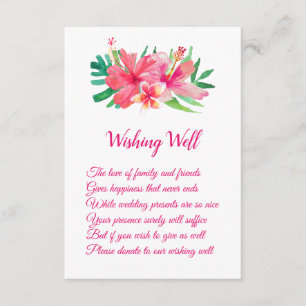 Tropical Flowers Hibiscus Wedding Wishing Well Enclosure Card