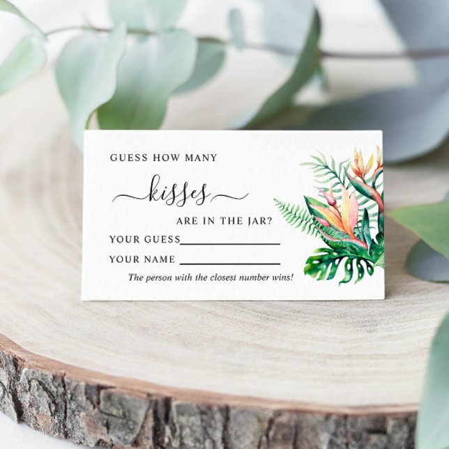 Tropical Flowers How Many Kisses Game Cards (Creator Uploaded)