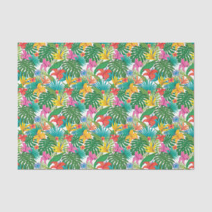Tropical Flowers Leaves Colorfull Decoupage Tissue Paper