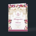 Tropical Flowers & Leaves Hindu Wedding Ceremony Programme<br><div class="desc">This wedding ceremony program details the important steps of a hindu wedding to explain this to guests who may be unfamiliar or to help them follow along with the sacred rituals of this wonderful day. All of the colours can be edited in the design tool, and the text can be...</div>
