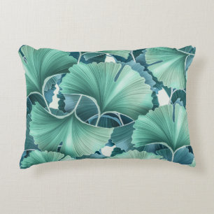 Tropical flowers, leaves, seamless background decorative cushion