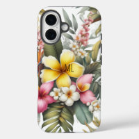 Tropical Flowers Monogram Island Design